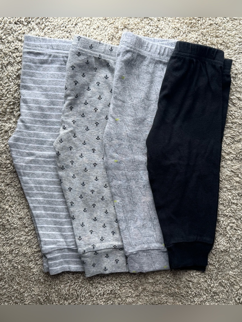 Simple Joys by Carter’s Baby Leggings Bundle 18M Gray Nautical Dinosaur
